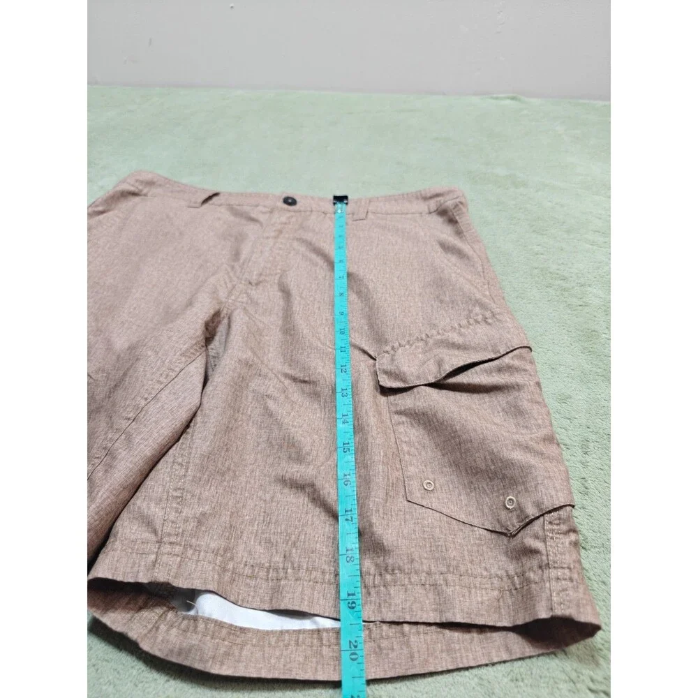 Magellan Outdoors Mens Cargo Shorts Size 34 Heather Brown Water Repellent Fish